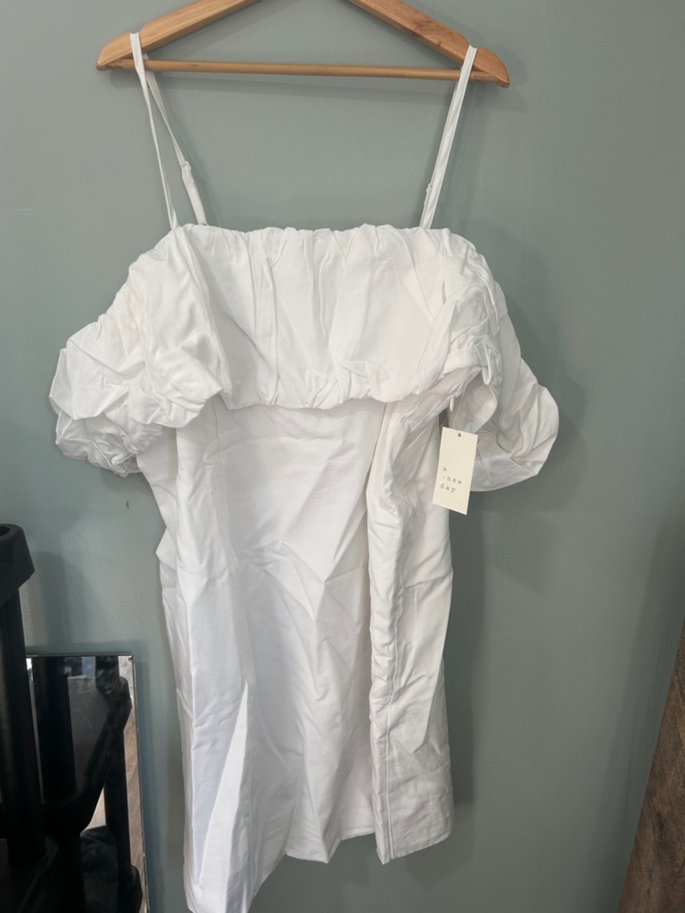 a new day White Off-Shoulder Ruffle Mini Dress